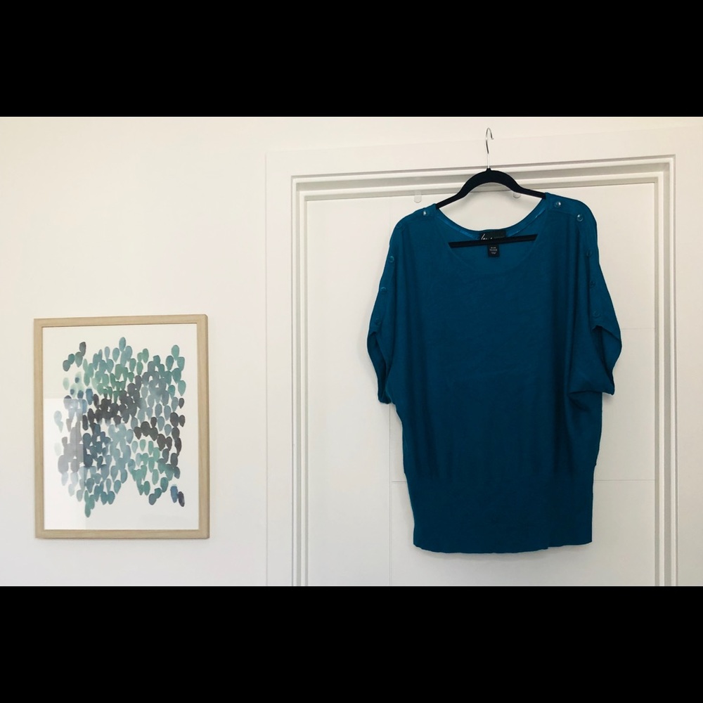 Lane Bryant Blue Light Sweater w/ Button Detail